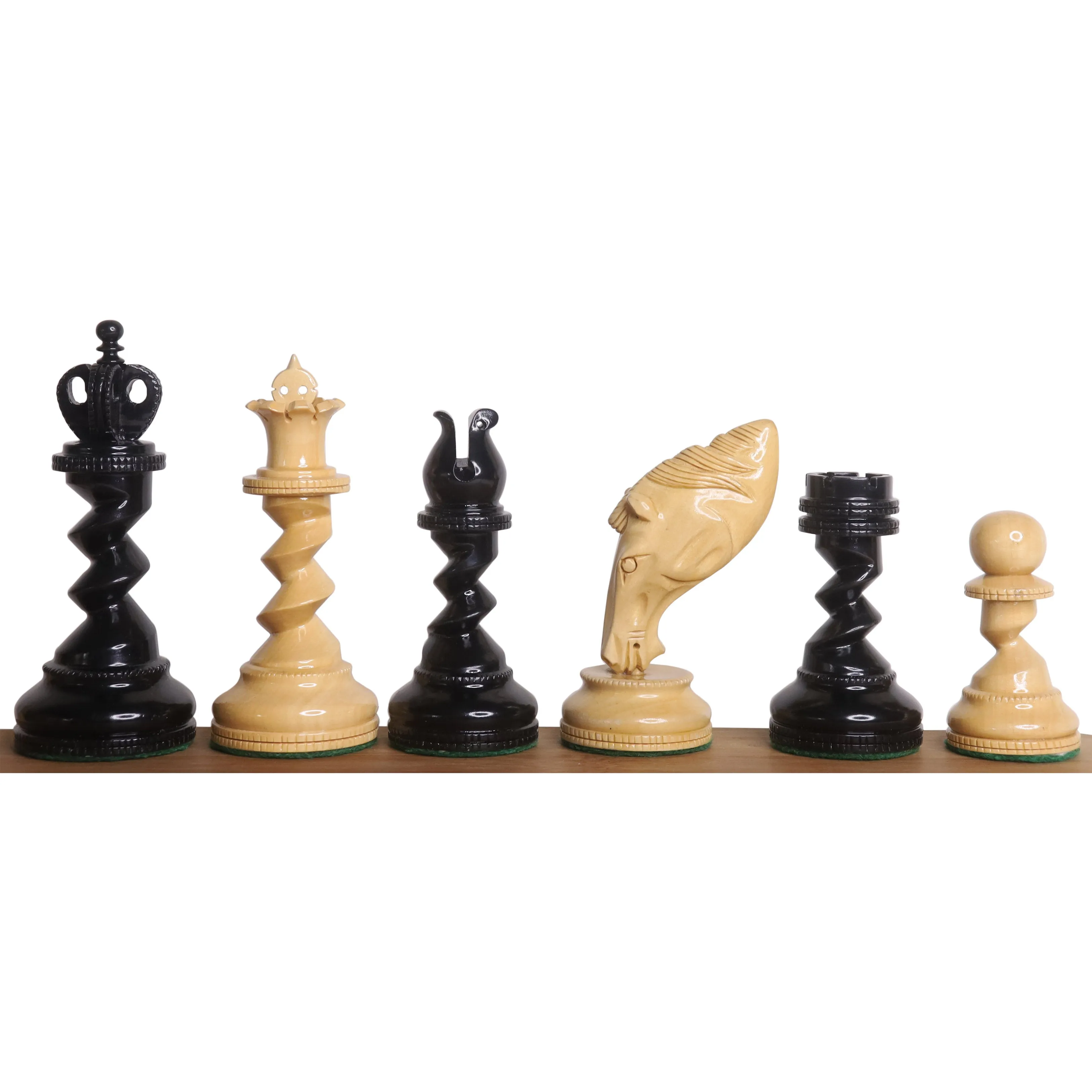 4.3" Grazing Knight Luxury Staunton Chess Set- Chess Pieces Only-Lacquered Ebony Wood