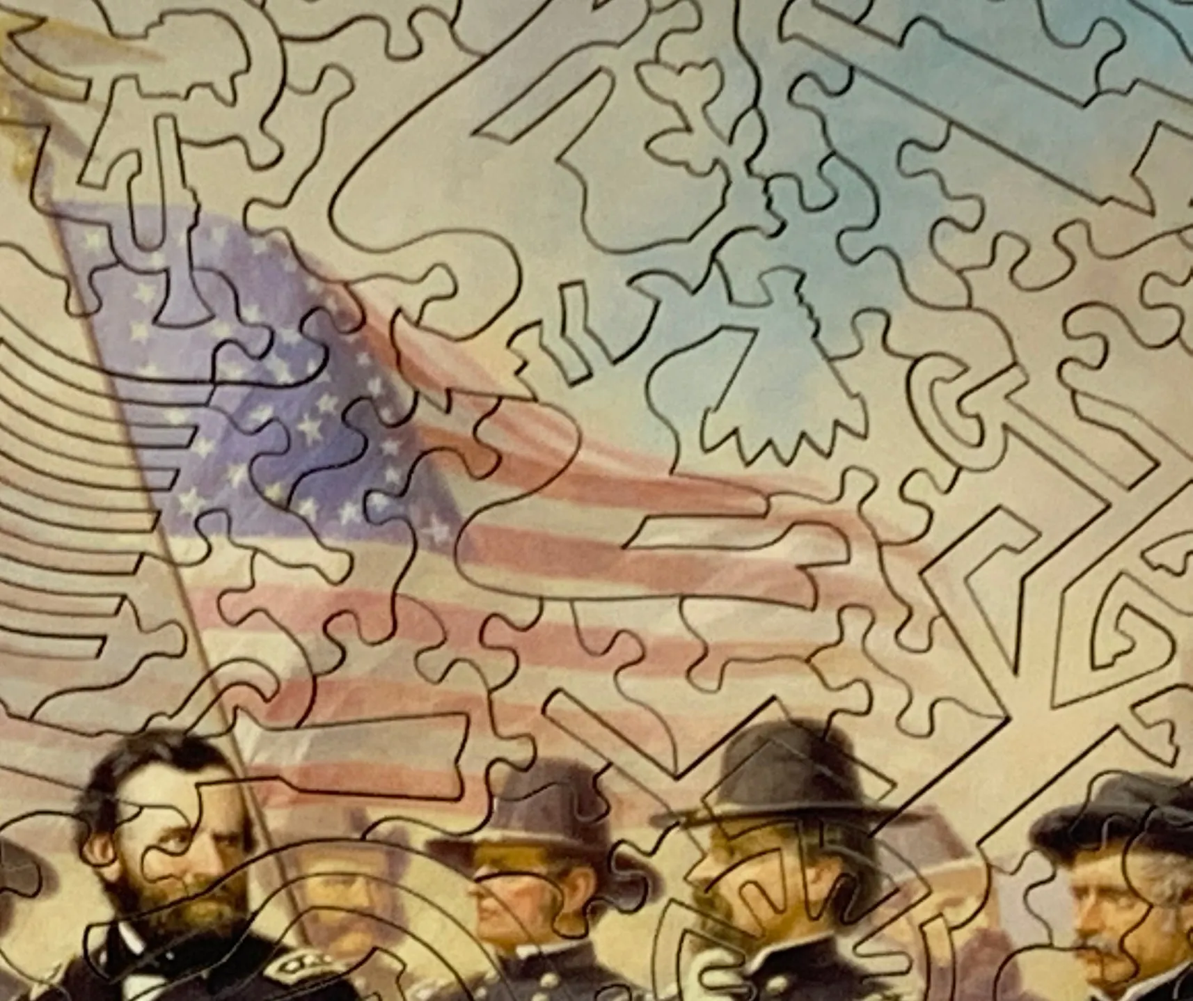 Grant and His Generals (520 Pieces) by Ole Peter Hansen Balling, Wooden Jigsaw Puzzle